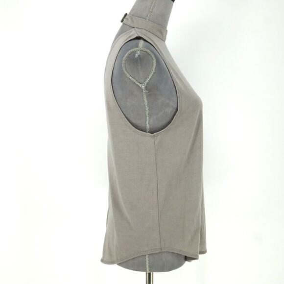 Chaser Top Womens Medium Gray Blouse Stretch Knit Open Back Sleeveless New - Picture 5 of 14